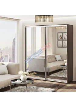 Шкаф-купе 1,4 м Комфорт "Зеркало" 2 дверный венге