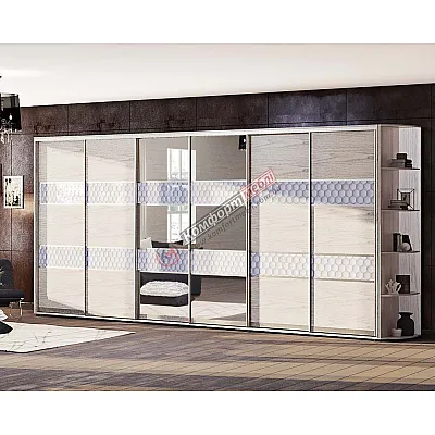 Шафа купе 4.4 м Комфорт "Модель 3" 6х дверна білений дуб-0