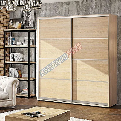 Шафа купе 1,0 м Комфорт "З 4-х частин" 2 дверна дуб сонома-0