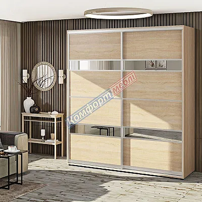 Шкаф купе 190 см Комфорт "Модель 5" 2 дверный цвет дуб сонома-0