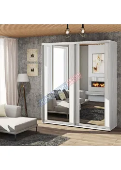 Шкаф купе 90 см Комфорт "Модель 7" 2 дверный дуб беленый