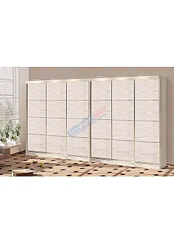 Шкаф-купе 4200 мм Комфорт "Из 4-х частей" 6х дверный дуб беленый