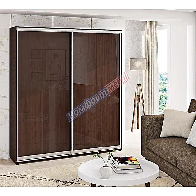 Шафа купе 170 см Комфорт "ДСП" глянець дводверна венге-0