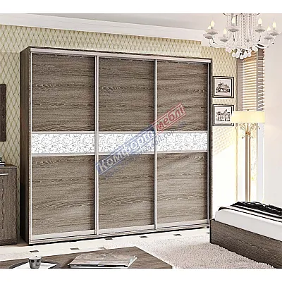 Шафа-купе 2.3 м тридверна дуб трюфель Комфорт-0