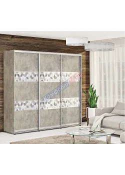 Шкаф купе 2.1 м Комфорт "Модель 3" трехдверный бетон светлый