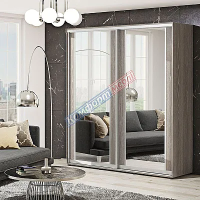 Шкаф купе 1.6 метра Комфорт "Модель 7" 2 дверный дуб трюфель-0