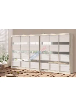 Шкаф купе 4.4 метра Комфорт "Модель 4" 6 дверный беленый дуб