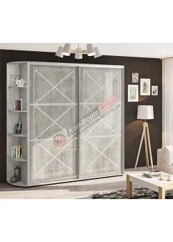 Шкаф купе 1.8 м Комфорт "Прованс" глянец 2 дверный бетон
