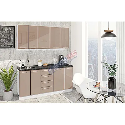 Готова кухня Комфорт Хай-тек 170 см Медовий-0