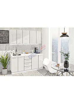 Готовая кухня Комфорт Крашеный высокий глянец 170см Белого цвета