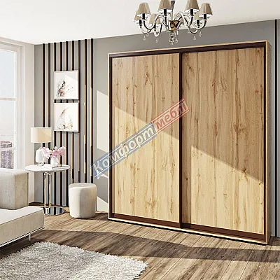 Шкаф купе 180 см Комфорт "ДСП" двухдверный дуб аппалачи-0