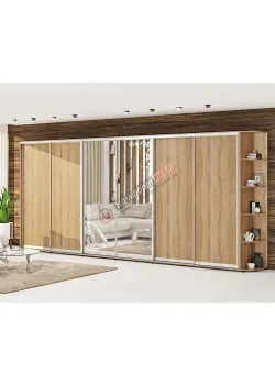 Шафа-купе 4,6 м Комфорт "ДСП" 6 дверна колір дуб сонома