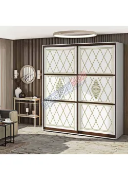 Шафа-купе 1,6 м Комфорт "Венеція" глянець 2х дверна колір білий