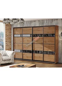 Шафа купе 300 см Комфорт "Модель 5" 4х дверна дуб золотий