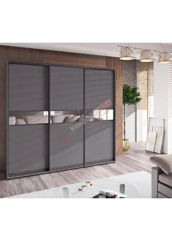 Шафа купе 1.8 м Комфорт "Модель 2" трьохдверна кольору графіт