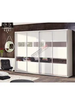 Шафа-купе 3,8 м Комфорт "Модель 3" чотиридверна білого кольору