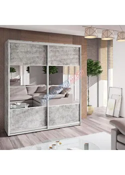 Шафа-купе 1300 мм Комфорт "Модель 8" 2 х дверна бетон