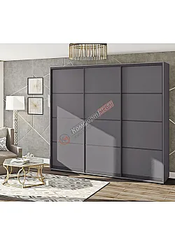 Шафа купе 2,5 м Комфорт "З 4-х частин" тридверна антрацит