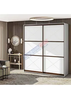 Шафа-купе 1,8 м Комфорт "Прованс" глянець двохдверна біла