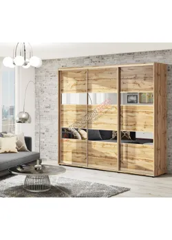 Шафа купе 220 см Комфорт "Модель 3" трьохдверна дуб аппалачі