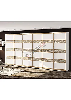 Шафа-купе 4200 мм Комфорт "Модель 4" 6х дверна біла