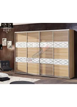 Шафа купе 300 см Комфорт "Модель 3" 4х дверна в кольорі дуб сонома