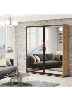 Шафа-купе 1700 мм Комфорт "Дзеркало" 2 х дверна дуб золотий