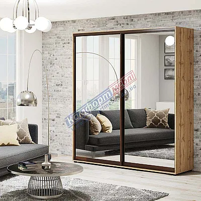 Шафа-купе 1700 мм Комфорт "Дзеркало" 2 х дверна дуб золотий-0