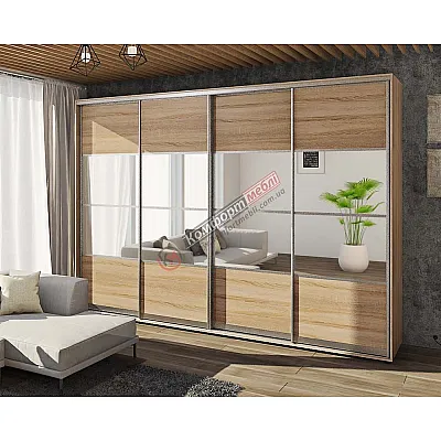 Шафа-купе 3 м Комфорт "Модель 8" чотиридверна дуб натуральний-0