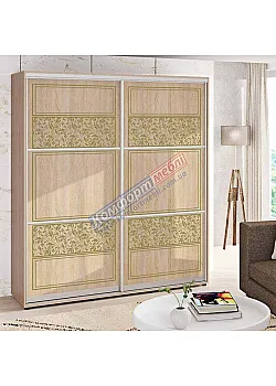 Шкаф-купе 2 м Комфорт "Валенсия" глянец двухдверный дуб натуральный
