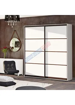 Шафа-купе 900 мм Комфорт "З 4-х частин" двохдверна колір білий