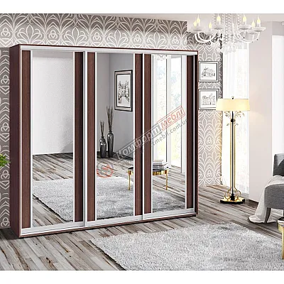 Шафа купе 2.5 м Комфорт "Модель 7" тридверна венге-0