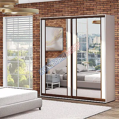 Шафа-купе 1,6 м Комфорт "Модель 7" 2х дверна білого кольору-0