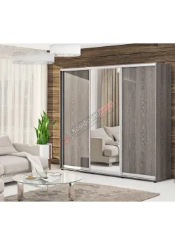 Шафа купе 180 см Комфорт "ДСП" з дзеркалом тридверна дуб трюфель
