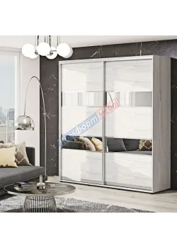 Шафа купе 200 см Комфорт "Модель 3" дводверна дуб білений