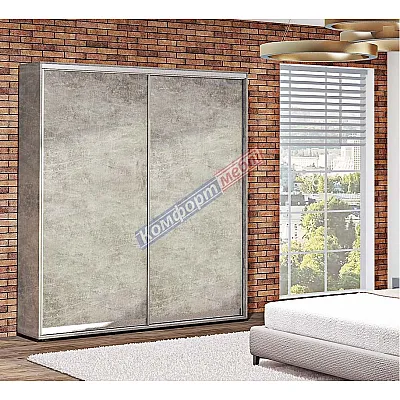 Шкаф купе 110 см Комфорт "ДСП" двухдверный бетон-0