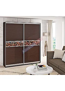 Шафа купе 0.9 метра Комфорт "Модель 2" 2 дверна колір венге