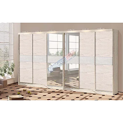 Шкаф купе 500 см Комфорт "Модель 2" 6 дверный беленый дуб-0