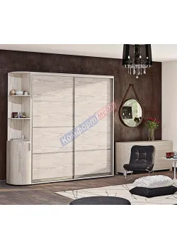 Шафа-купе 1300 мм Комфорт "З 4-х частин" двохдверна дуб білений