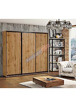 Шафа купе 2.2 метра Комфорт "ДСП" трьохдверна дуб аппалачі