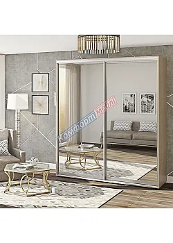 Шафа-купе 1,6 метра Комфорт "Дзеркало" 2х дверна колір дуб сонома