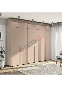Сучасна шафа Комфорт Флекс 3000 мм з фарбованого МДФ Капучино в спальню