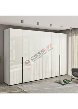 Модульна шафа Комфорт Flex 3000 мм з ДСП фасадами Біла в коридор