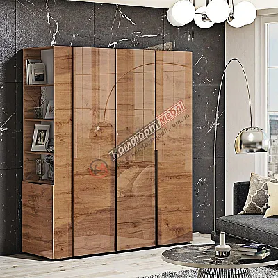 Шкаф на заказ Комфорт Флекс 1,5м с ДСП фасадами Дуб аппалачи в зал-0