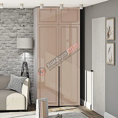 Шкаф прованс Комфорт Флекс 800 мм крашеный МДФ Капучино 2 дверный-0