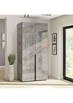 Готова шафа Комфорт Флекс 1 м ДСП фасад Бетон світлий дводверна