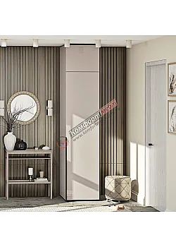 Вузька шафа Комфорт Flex 400 мм з ДСП фасадами Кашемір в коридор