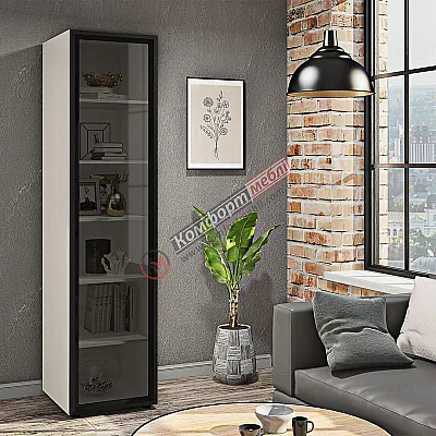 Витрина Комфорт Flex 50 см Стекло Графит однодверный-0