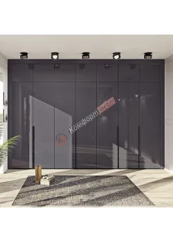 Шафа на всю стіну Комфорт Флекс ДСП фасад Графіт в зал