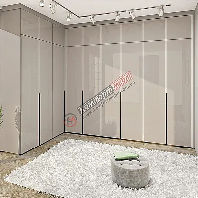 Угловой шкаф Комфорт Flex с ДСП фасадами Кашемир в коридор-0